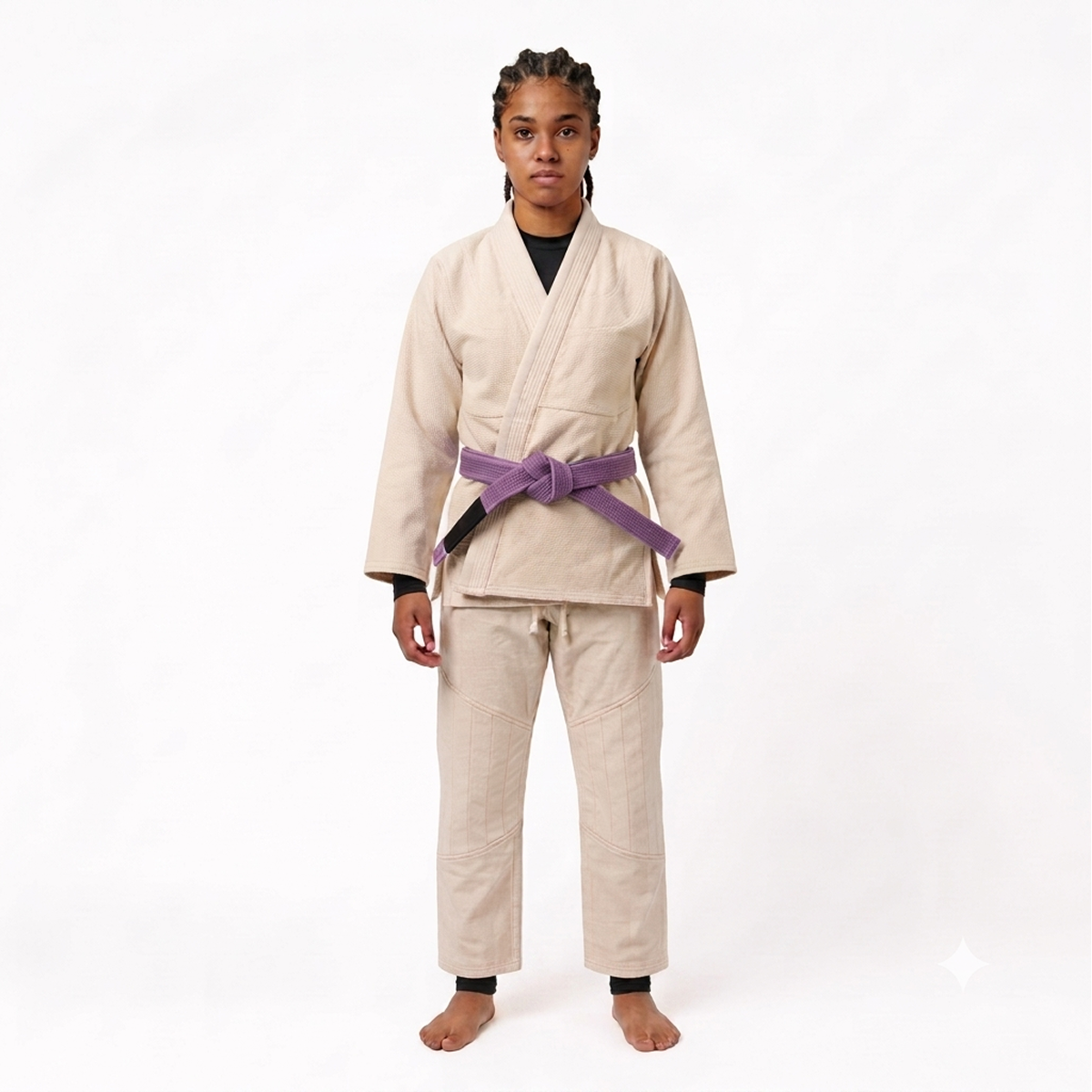 A photo of an athlete wearing the light gi v3.0