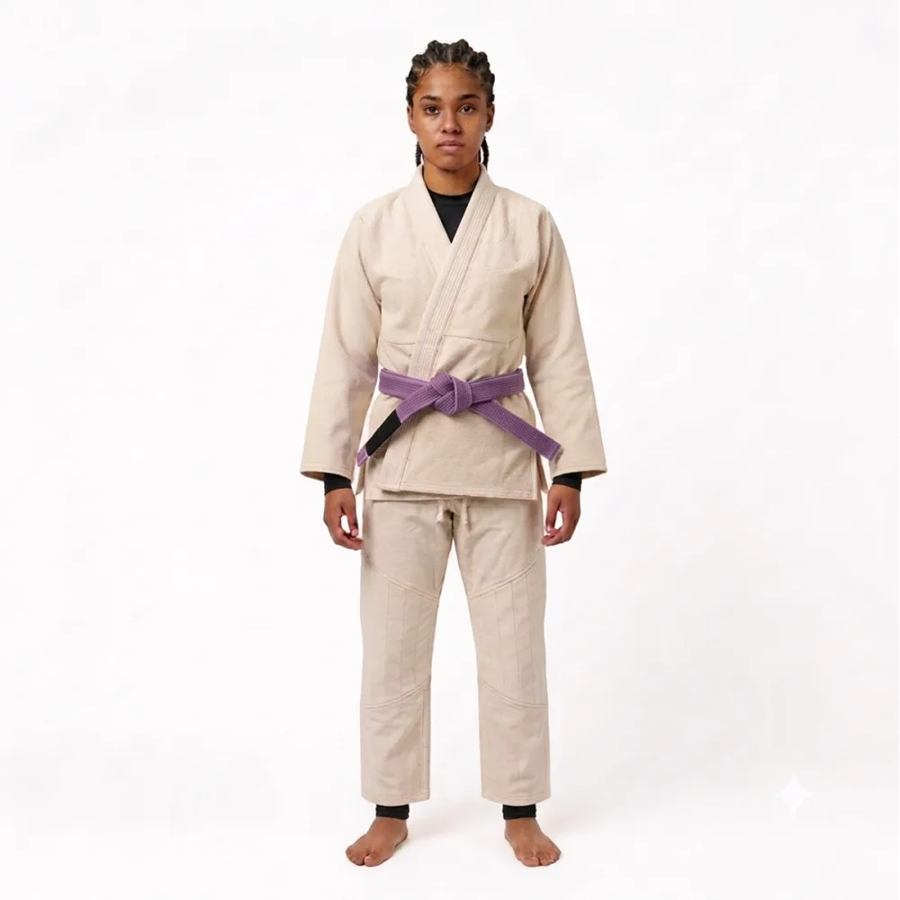 A model wearing the unbleached light gi v3.0